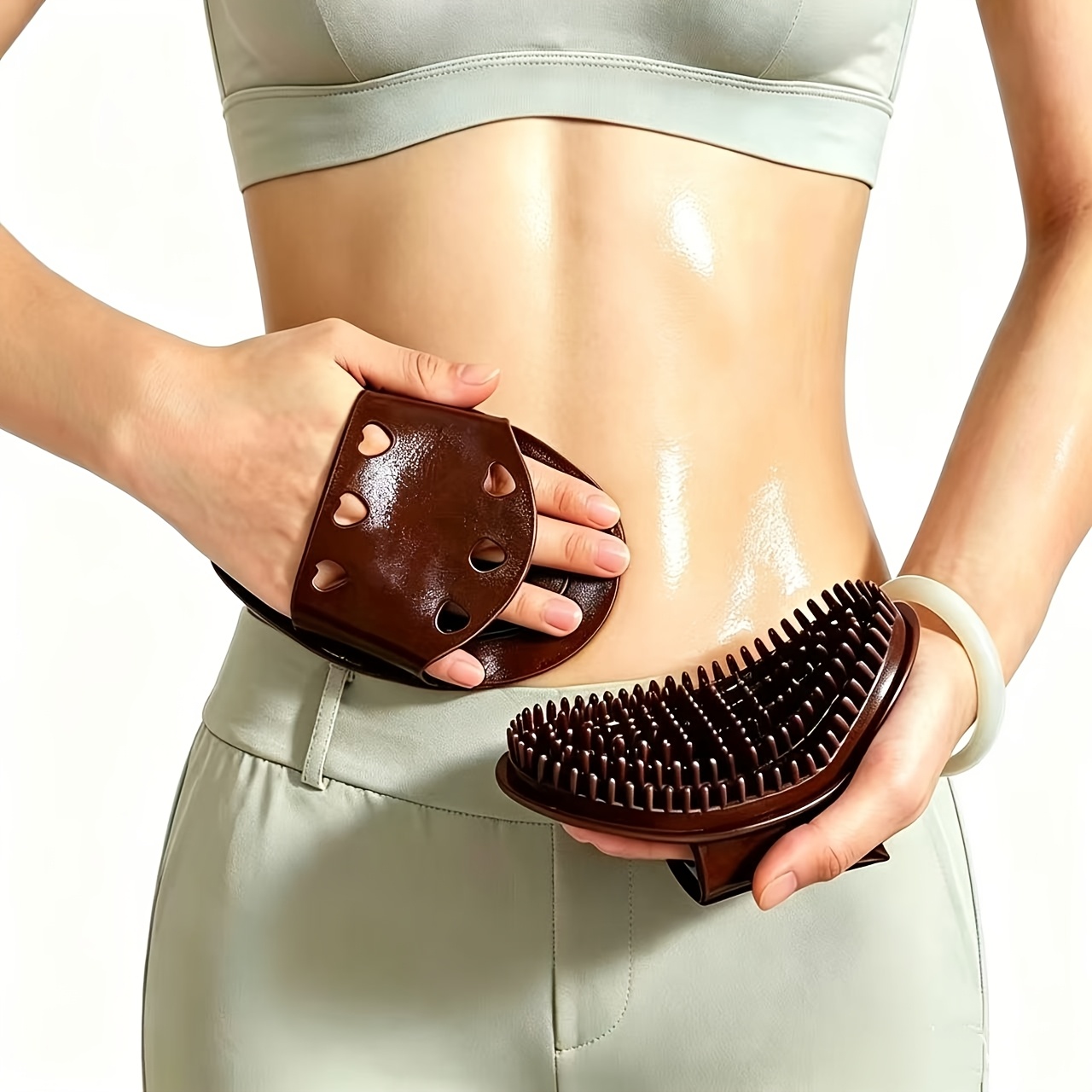 Dry Brush Body - ชุดแปรงนวด 1 ชุด - แปรงขัดผิวเมอริเดียนพร้อมยางยืดหยุ่นสูง, เครื่องมือแปรงแห้งสำหรับการระบายน้ำเหลือง,