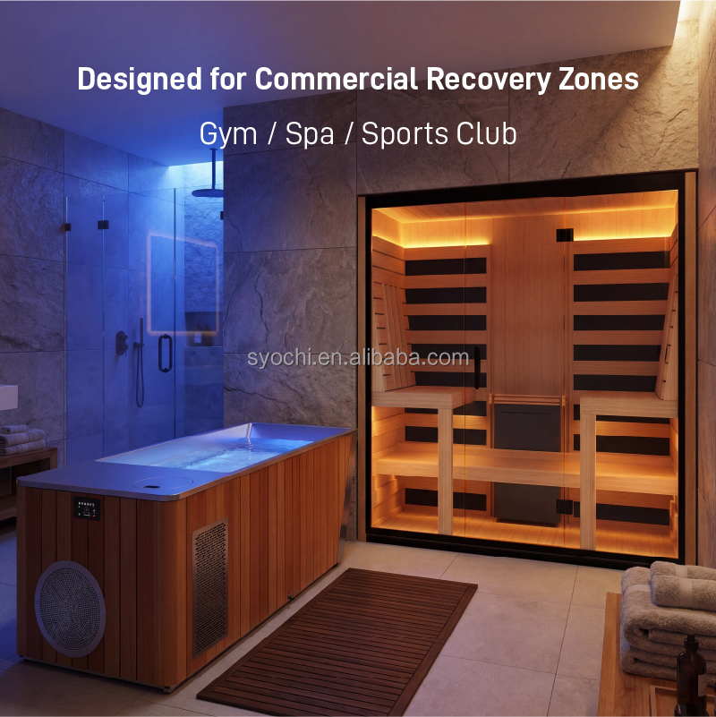 Spa Wellness Gym - ระบบทำความเย็นด้วยน้ำแข็งสำหรับซาวน่าเชิงพาณิชย์ ยี่ห้อ Syochi สำหรับการบำบัดด้วยความเย็นและการฟื้นฟูร่างกาย เหมาะสำหรับยิม สปา