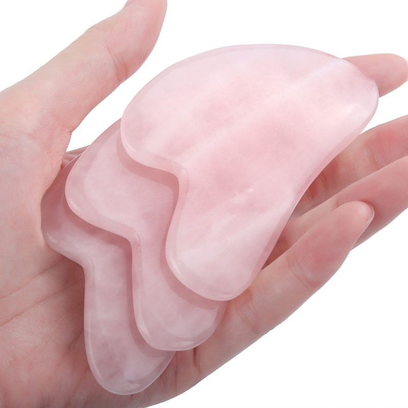 Spa And Wellness - Rose Quartz Jade Guasha เครื่องมือนวดหินธรรมชาติ Scraper