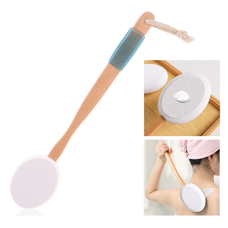 Dry Brush Body - แปรงซิลิโคนด้ามยาวสำหรับทาครีมกันแดด โลชั่น ครีมบำรุงผิว ใช้ทำความสะอาดร่างกาย อาบน้ำ และทาครีมกันแดดบริเวณหลัง