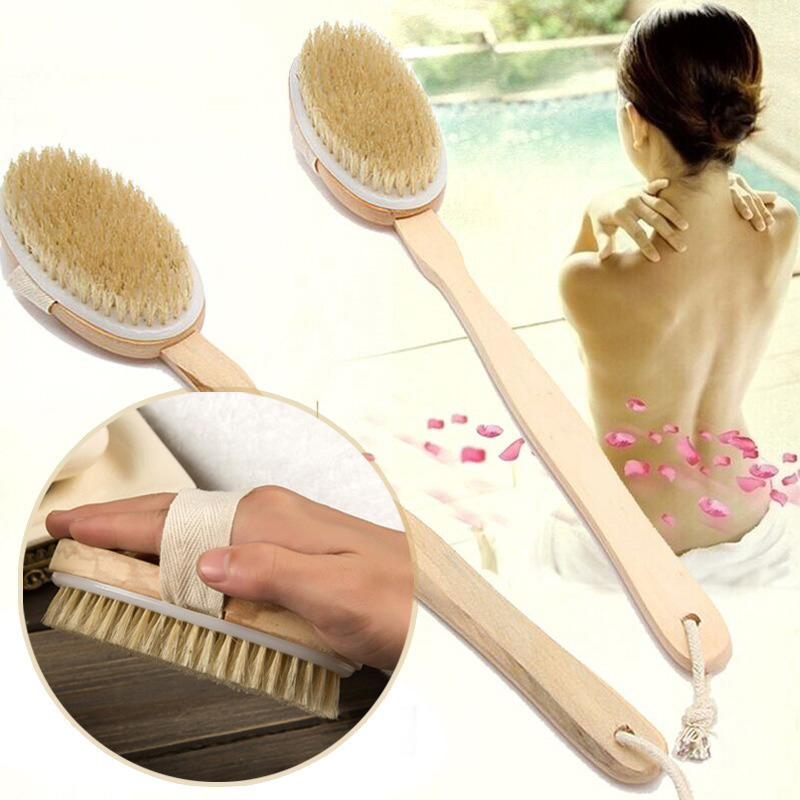 แปรงอาบน้ำด้ามยาว ขนแปรงธรรมชา - Dry Brush Body บทวิจารณ์และราคา