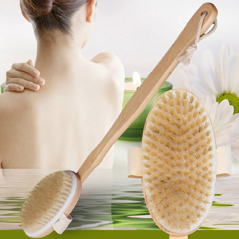 แปรงอาบน้ำด้ามยาว ขนแปรงธรรมชา - Dry Brush Body บทวิจารณ์และราคา