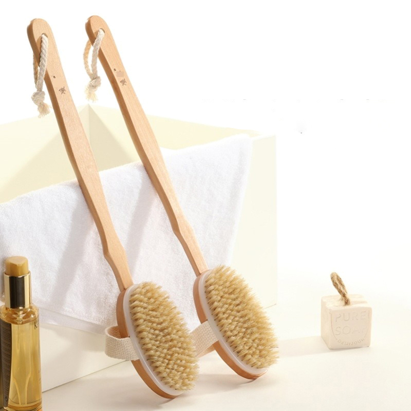 แปรงอาบน้ำด้ามยาว ขนแปรงธรรมชา - Dry Brush Body บทวิจารณ์และราคา