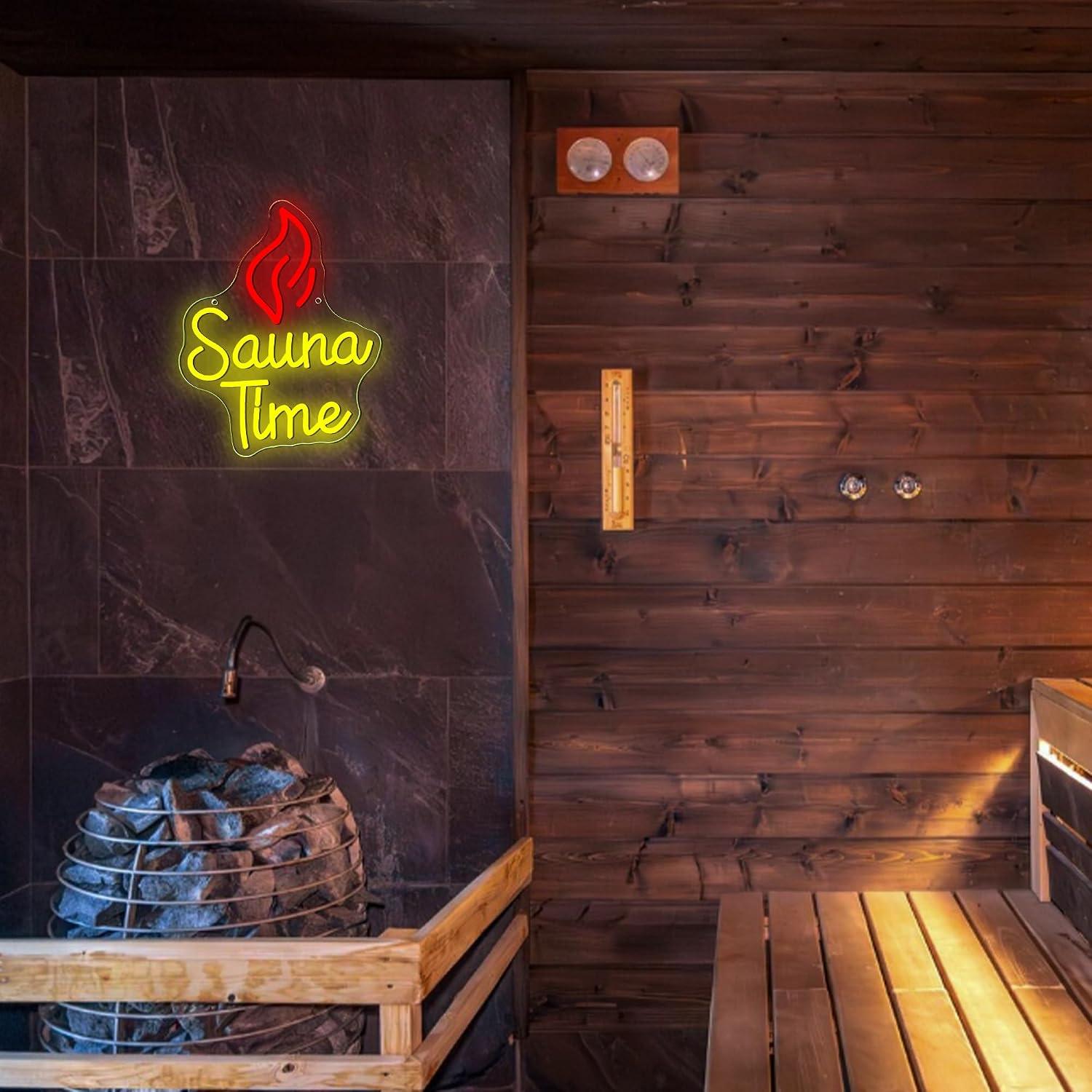 ป้ายไฟนีออน Sauna Time ไฟ LED  - Spa Wellness Gym บทวิจารณ์และราคา