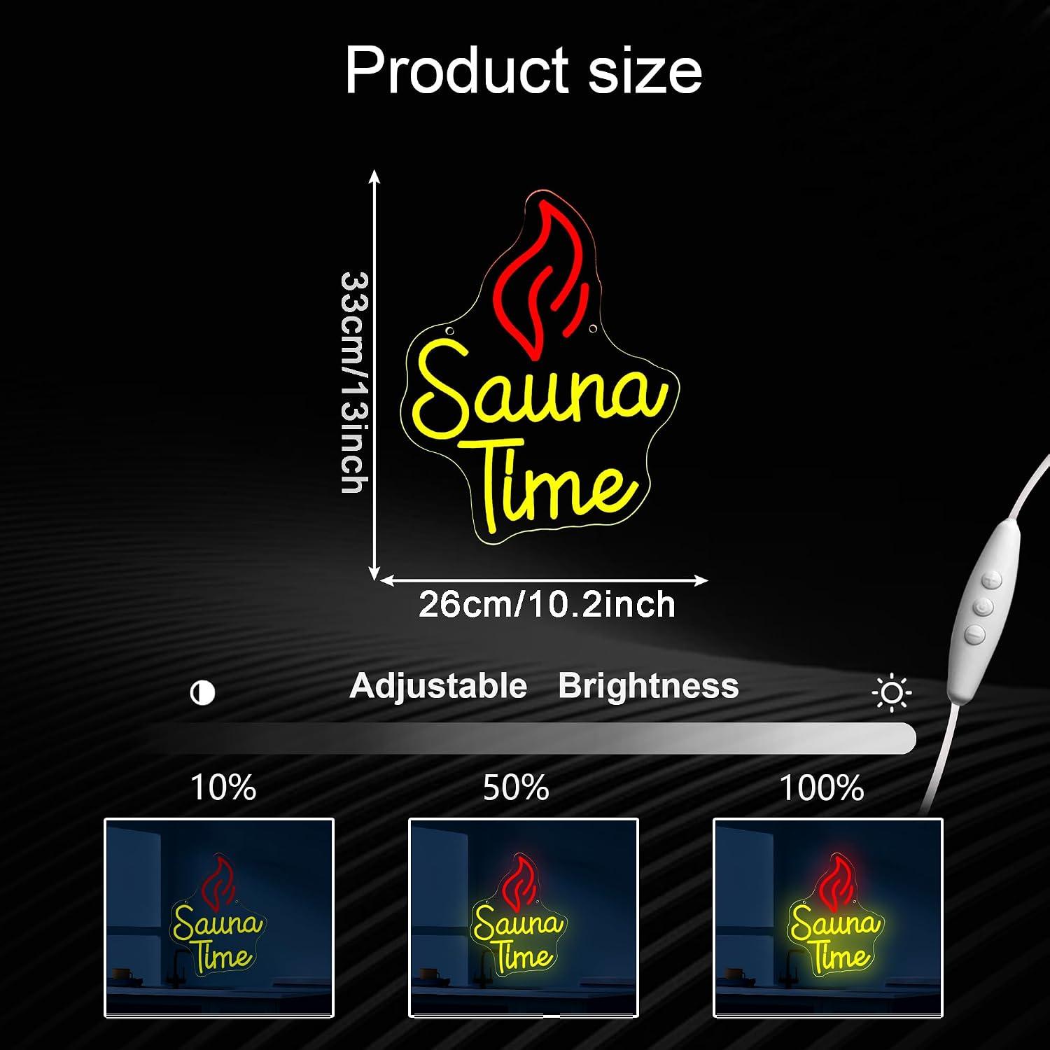 ป้ายไฟนีออน Sauna Time ไฟ LED  - Spa Wellness Gym บทวิจารณ์และราคา